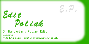 edit poliak business card